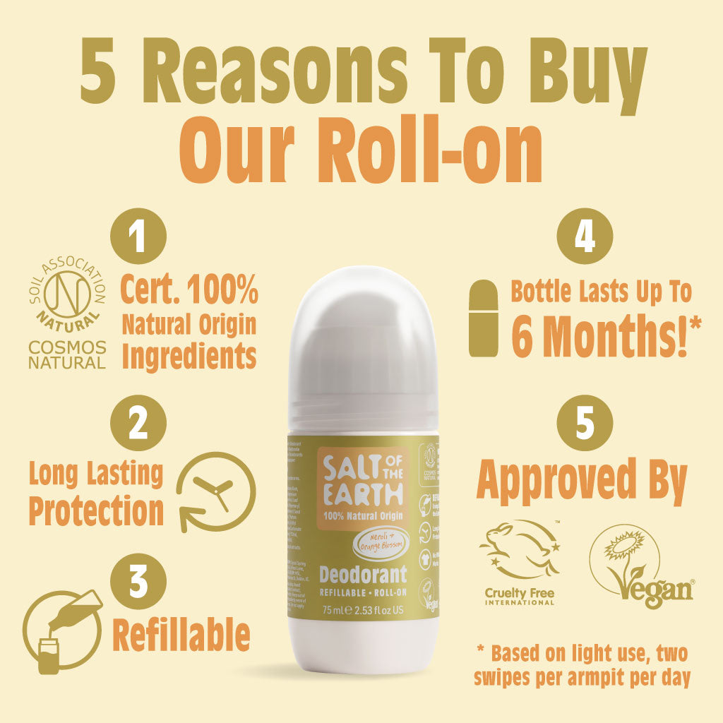 Neroli & Orange Blossom Natural Refillable Roll-On Deodorant