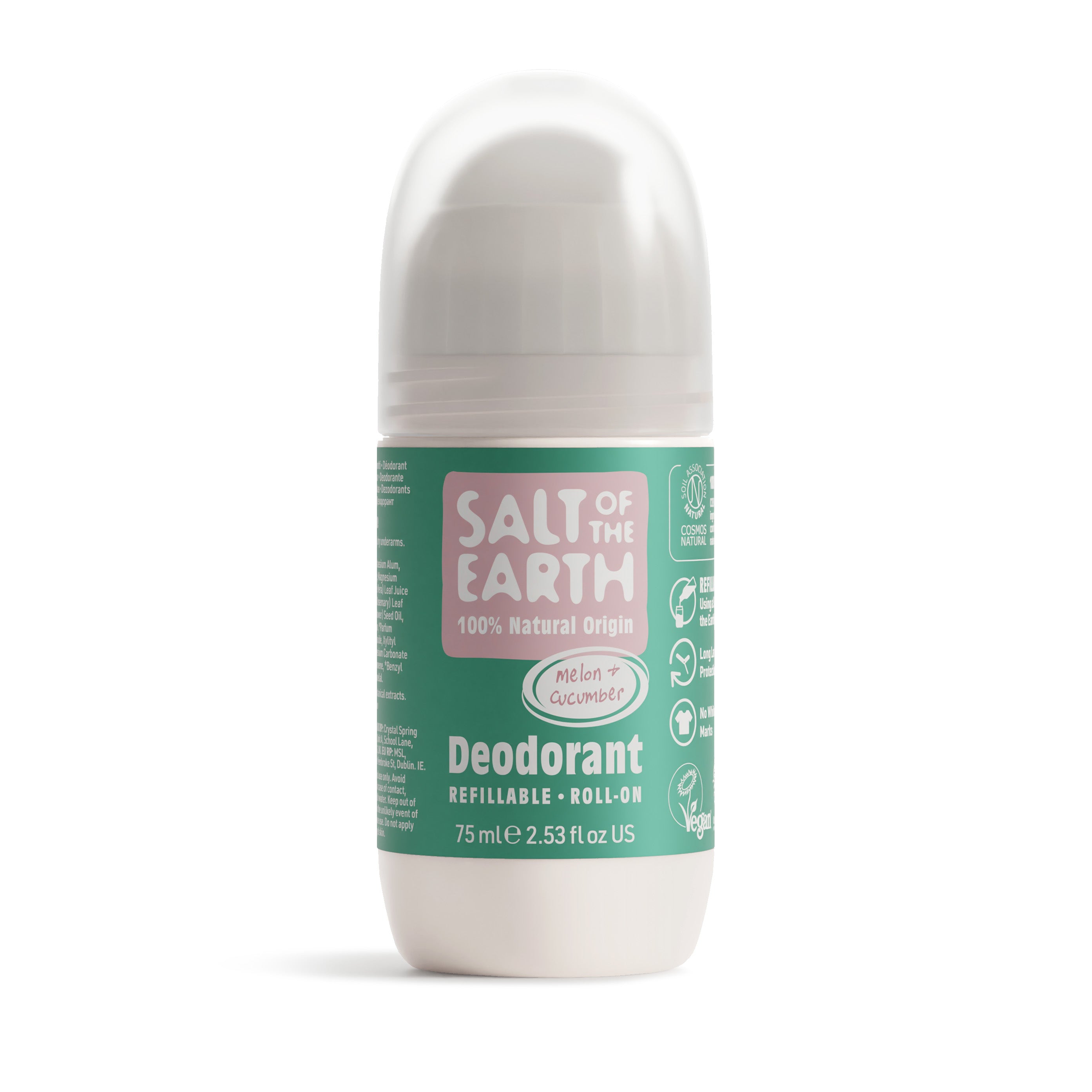 Melon & Cucumber Natural Refillable Roll-On Deodorant