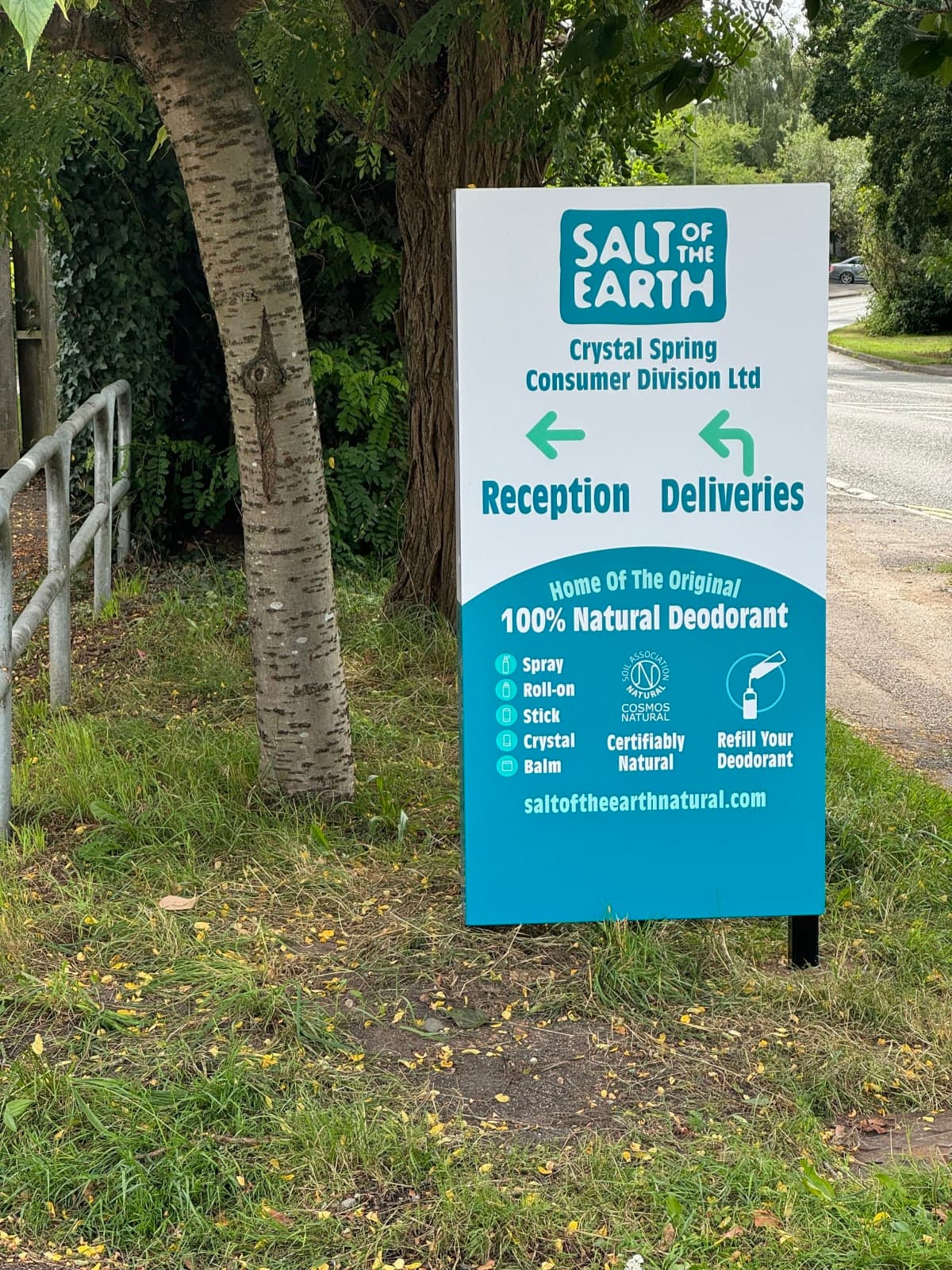 Crystal Spring factory sign at Salt of the Earth in Chandlers Ford
