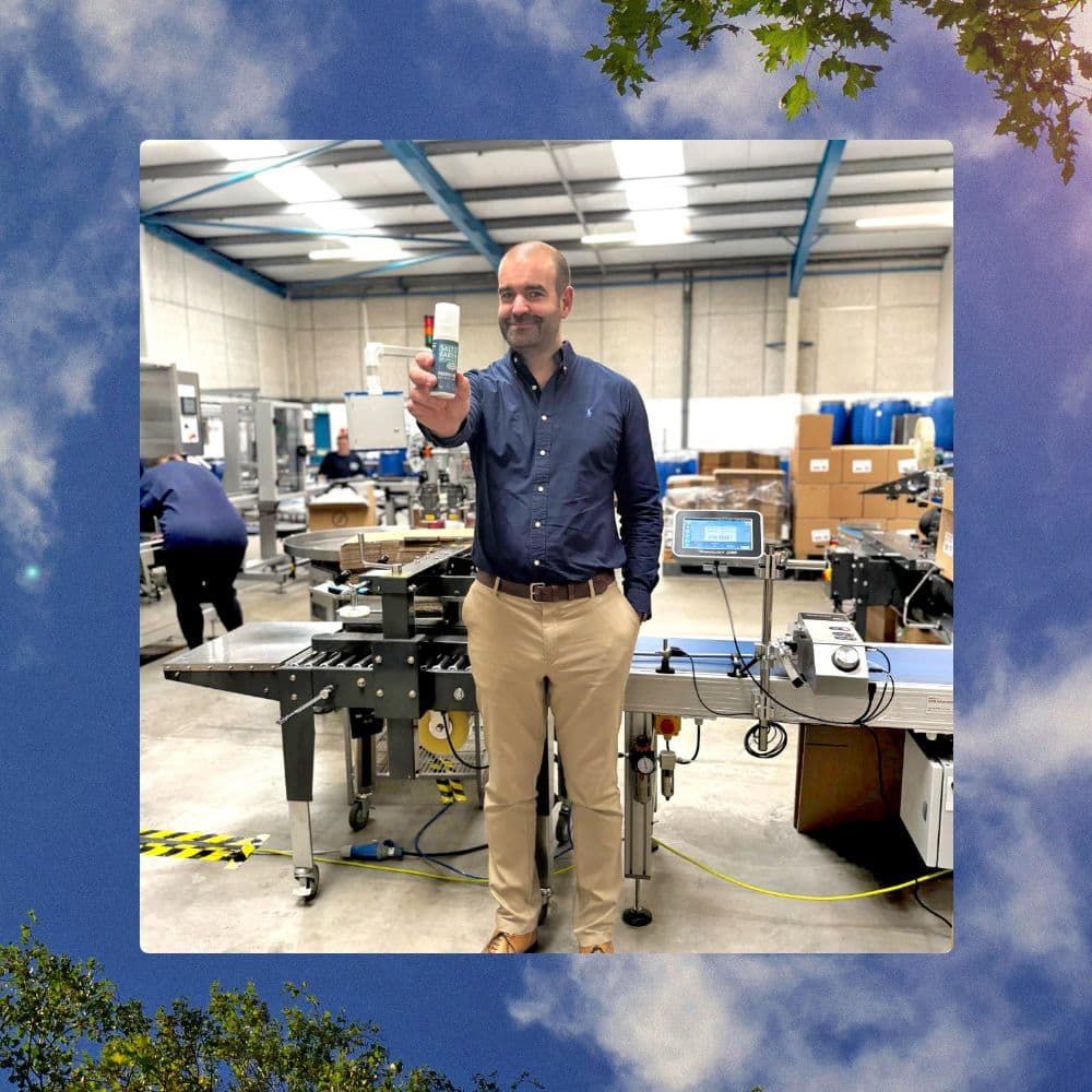 Salt of the Earth deodorant factory team member Thomas production line UK