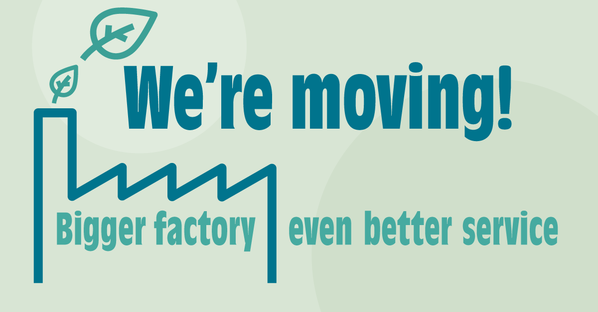 "Header image announcing 'We are moving! Bigger factory and better customer service' with a graphic depicting the Salt of the Earth warehouse in the background."